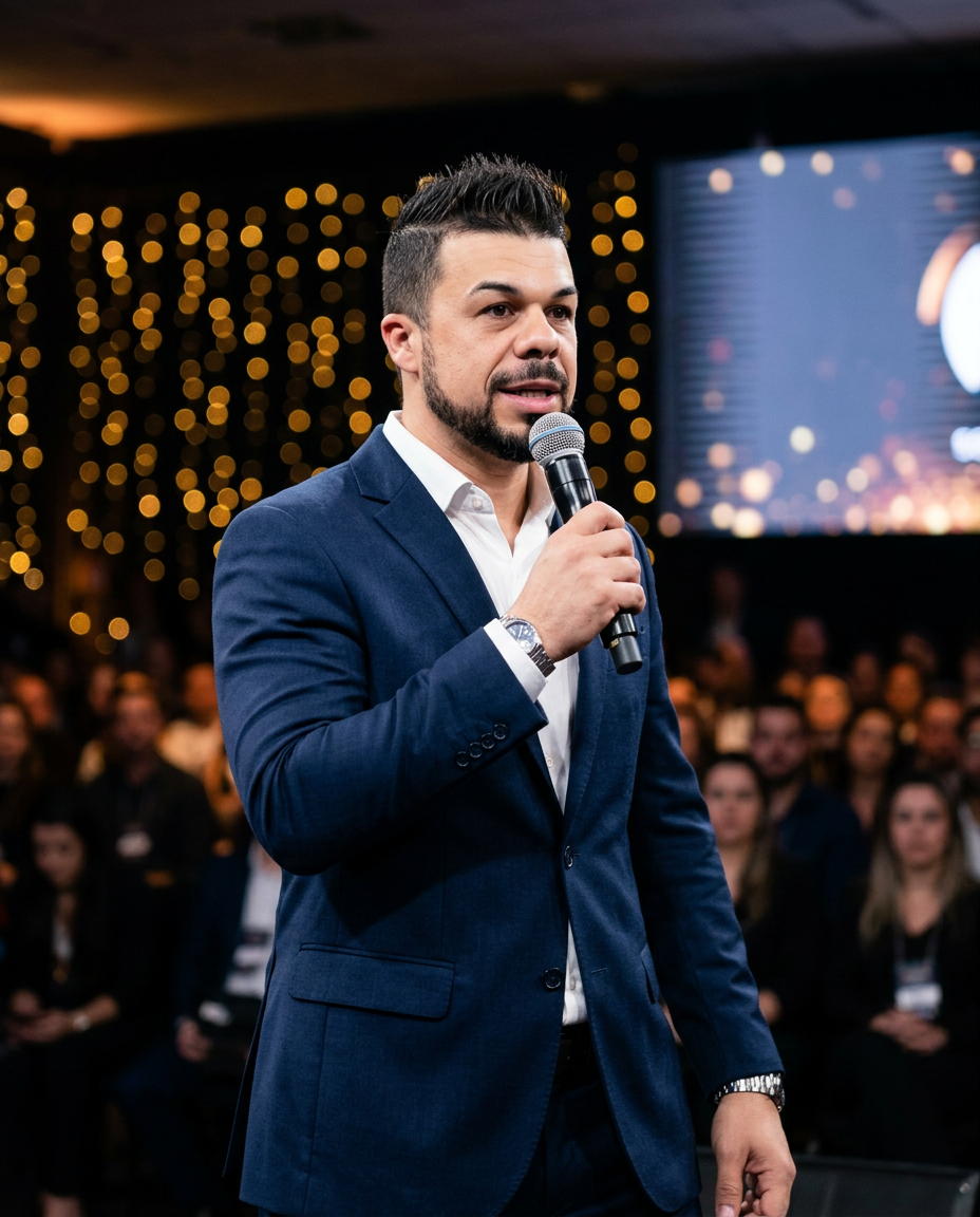 PAULO CÉSAR no palco do evento